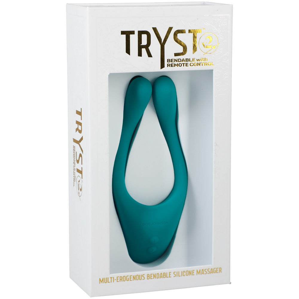 Tryst V2 Bendable Multi Erogenous Zone Massager With Remote Teal | 782421075897 | Discreet Personal Wellness