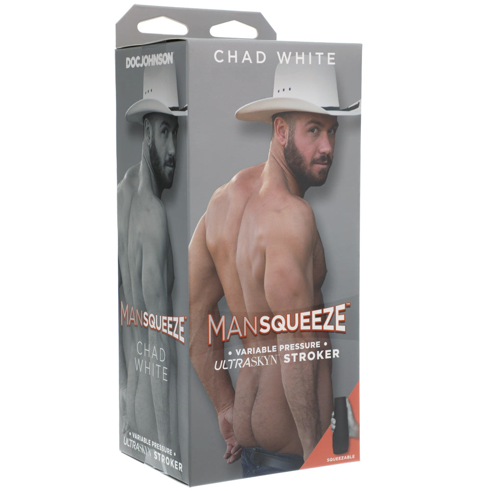 Man Squeeze Chad White Ultraskyn Stroker Ass | 782421077501 | Discreet Personal Wellness