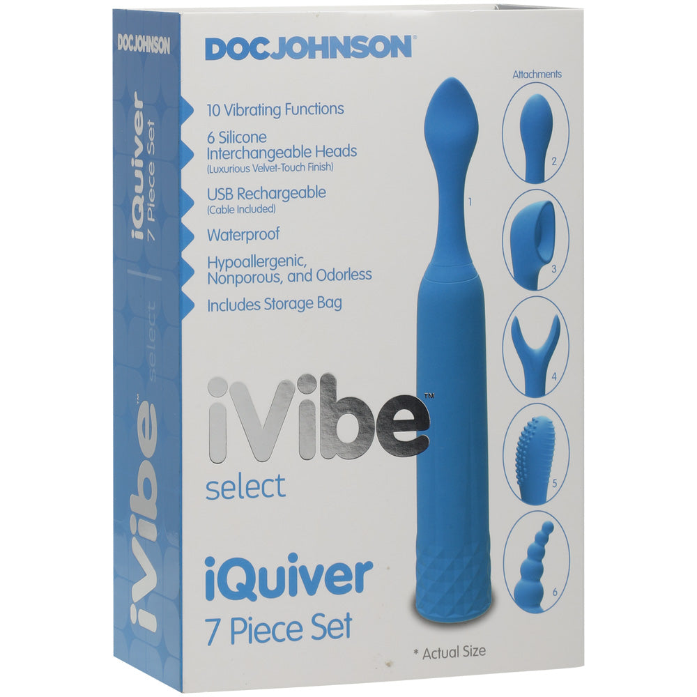 Ivibe Select Iquiver 7 Piece Set Periwinkle | 782421077839 | Discreet Personal Wellness