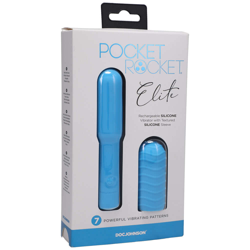 Pocket Rocket Elite Rechargeable Sky Blue | 782421081355 | Discreet Personal Wellness
