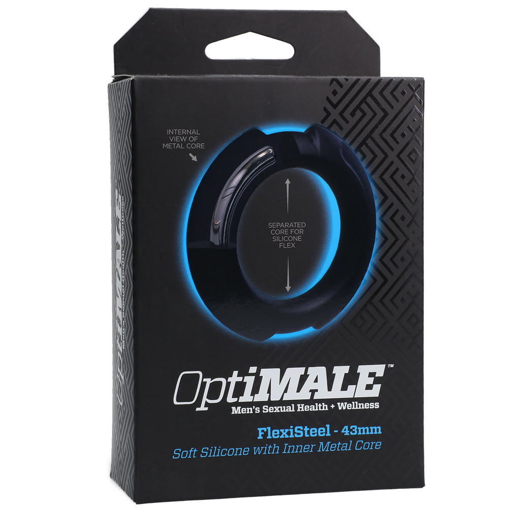 Optimale Flexisteel Soft Silicone With Inner Metal Core 43Mm Black | 782421082864 | Discreet Personal Wellness