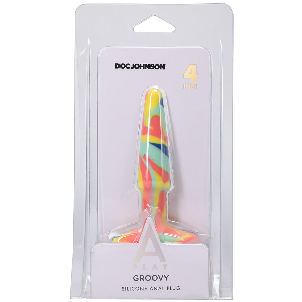 A-Play Groovy Silicone Anal Plug 4" Sunrise | 782421083304 | Discreet Personal Wellness