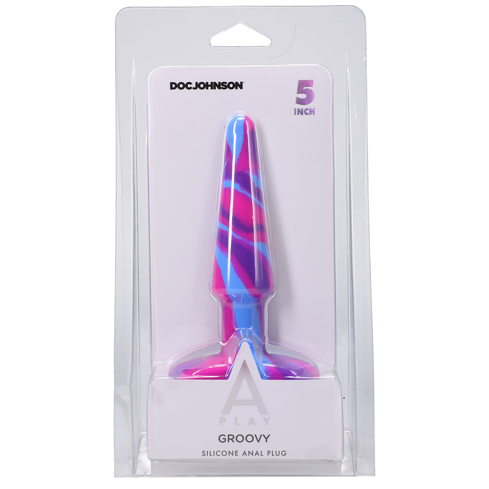 A-Play Groovy Silicone Anal Plug 5" Berry | 782421083335 | Discreet Personal Wellness