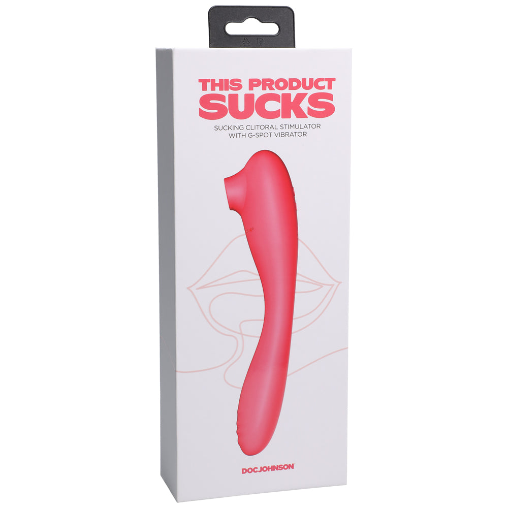 This Product Sucks Sucking Clitoral Stimulator With Bendable G-Spot Vibrator Rechargeable Pink | 782421086589 | Discreet Personal Wellness