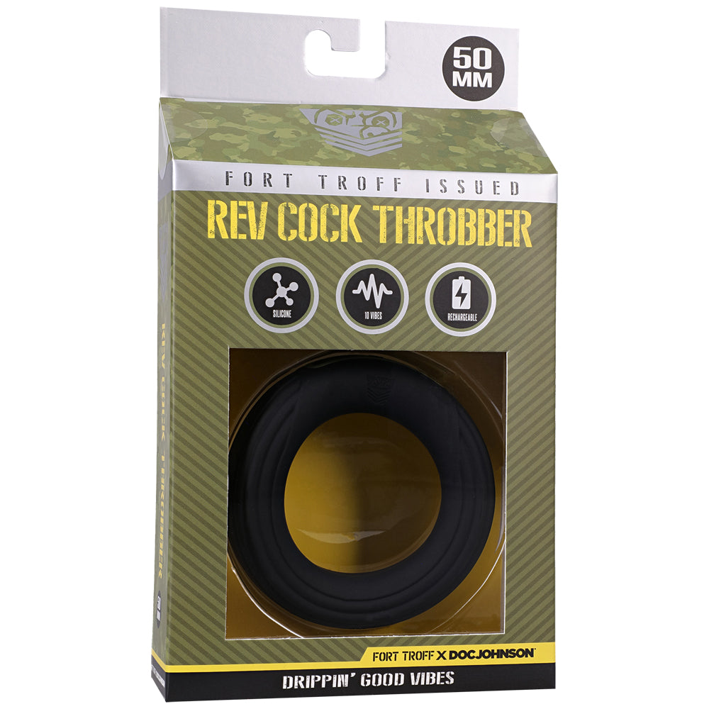 Fort Troff Rev Penis Throbber Large Black | 782421088354 | Discreet Personal Wellness
