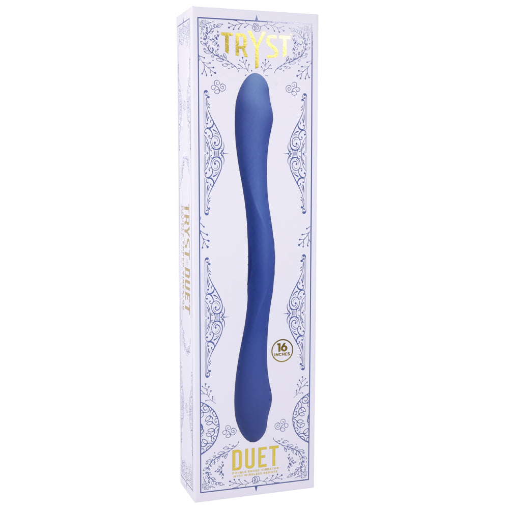 Tryst Duet Double Ended Vibrator With Wireless Remote Periwinkle | 782421088491 | Discreet Personal Wellness