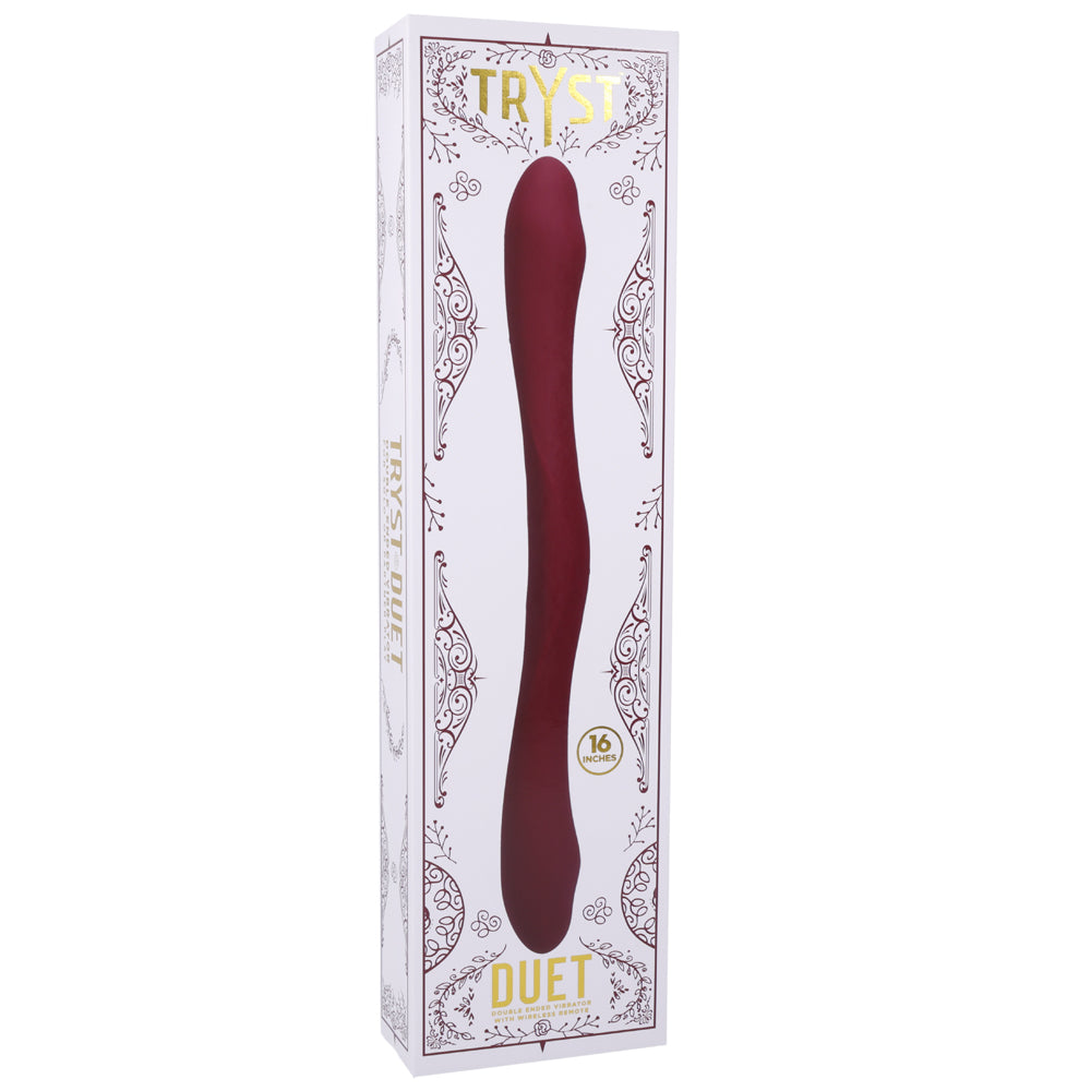 Tryst Duet Double Ended Vibrator With Wireless Remote Berry | 782421088507 | Discreet Personal Wellness