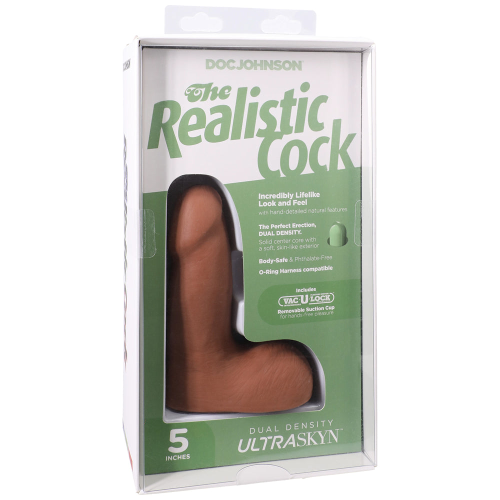 The Realistic Penis Ultraskyn 5" With Balls Caramel | 782421091590 | Discreet Personal Wellness