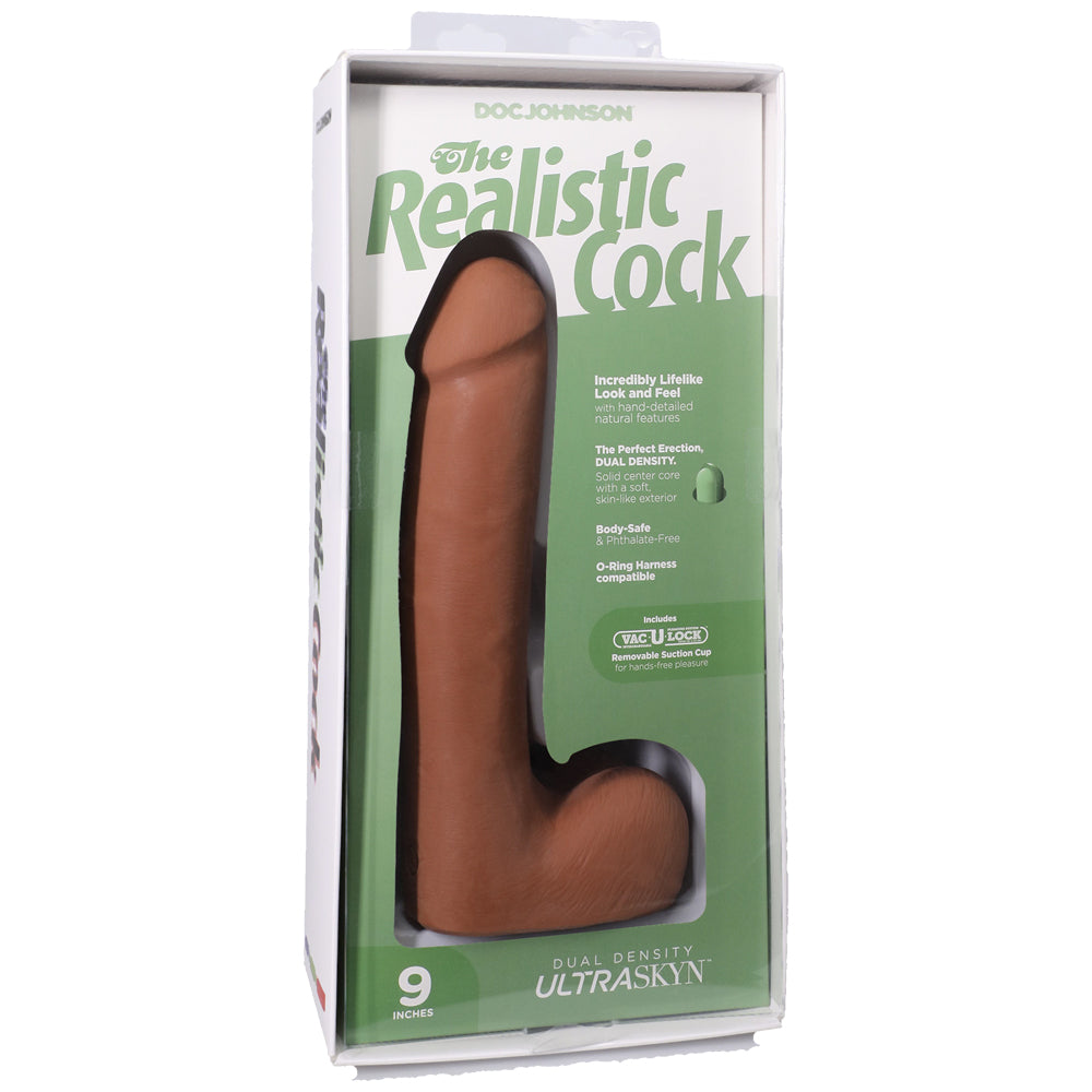 The Realistic Penis Ultraskyn 9" With Balls Caramel | 782421091613 | Discreet Personal Wellness