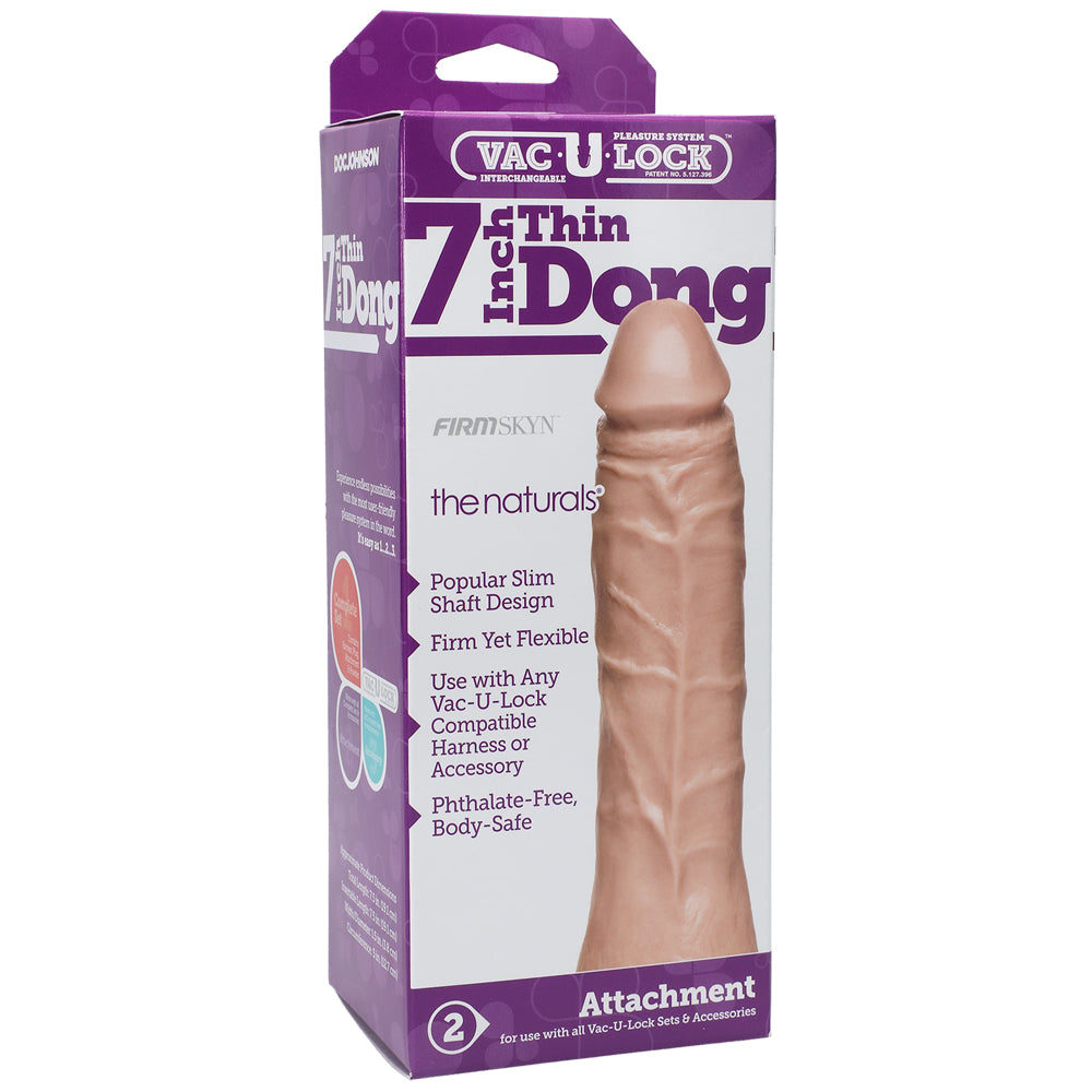 Vac-U-Lock - 7" Thin Penis - The Naturals Vanilla | 782421154202 | Discreet Personal Wellness