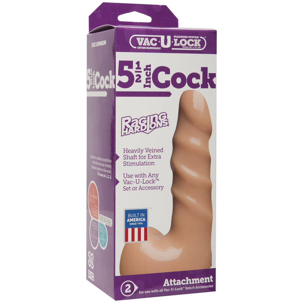Vac-U-Lock - 5.5" Penis - Raging Hard-Ons&trade; Vanilla | 782421554606 | Discreet Personal Wellness