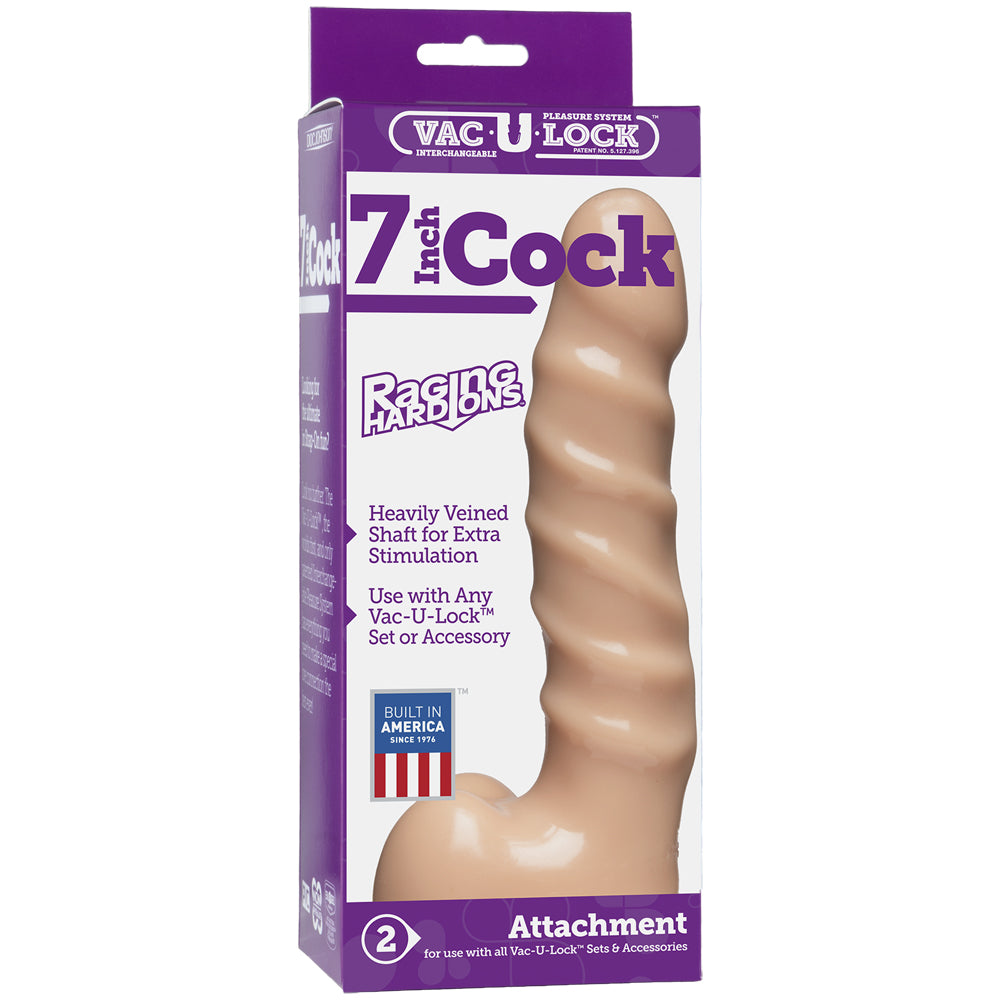 Vac-U-Lock - 7" Penis - Raging Hard-Ons&trade; Vanilla | 782421554705 | Discreet Personal Wellness