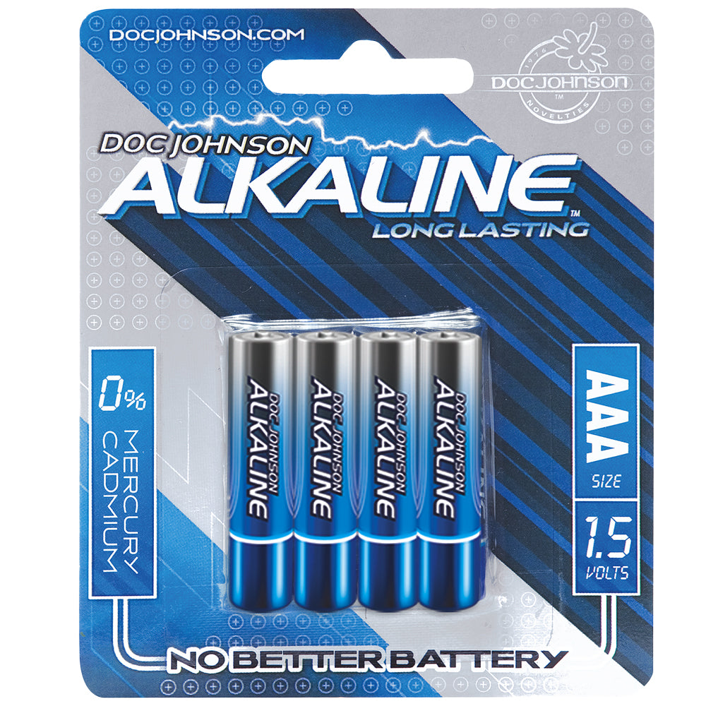 Doc Johnson Alkaline Batteries - 4 AAA Blue/Silver | 782421666910 | Discreet Personal Wellness