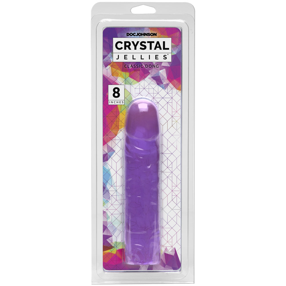 Crystal Jellies - 8" Classic Penis Purple | 782421932510 | Discreet Personal Wellness