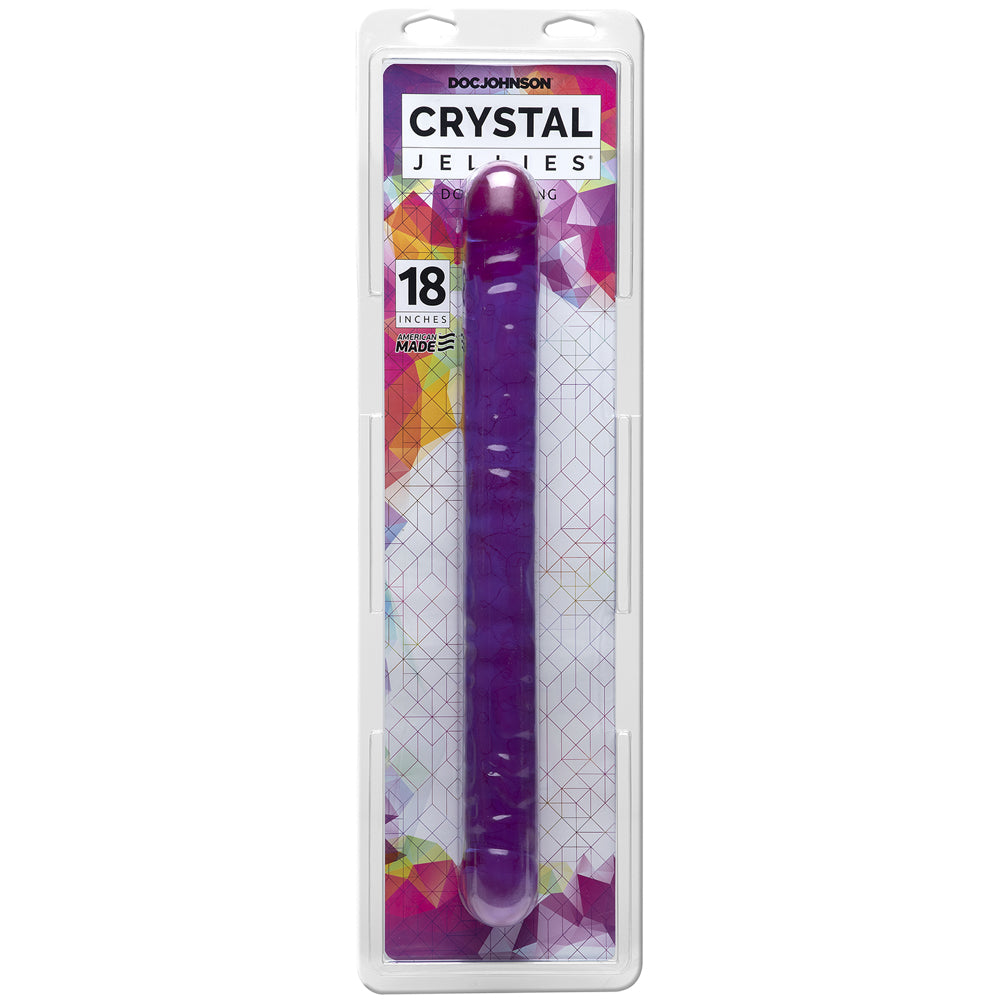 Crystal Jellies - 18" Double Penis Purple | 782421932619 | Discreet Personal Wellness