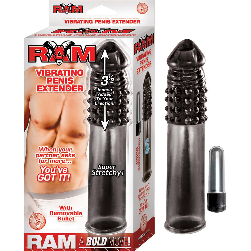 Ram Vibrating Penis Extender Smoke | 782631246728 | Discreet Personal Wellness