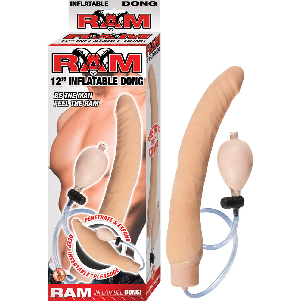 Ram 12" Inflatable Penis Flesh | 782631251418 | Discreet Personal Wellness