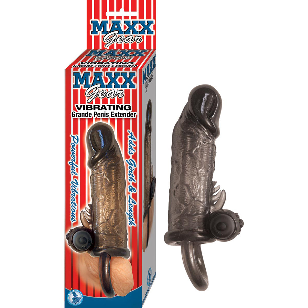 Maxx Gear Vibrating Grande Penis Extender Black | 782631273229 | Discreet Personal Wellness