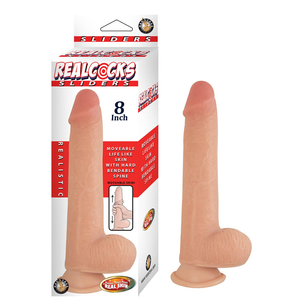 RealPenis Sliders 8" White | 782631288803 | Discreet Personal Wellness
