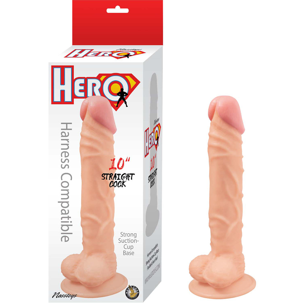 Hero 10" Straight Penis Whte | 782631308600 | Discreet Personal Wellness