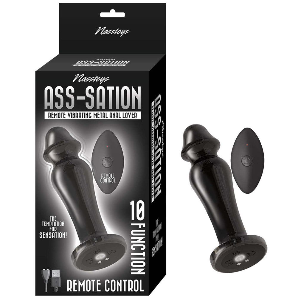 Ass-Sation Remote Vibrating Metal Anal Lover Black | 782631311624 | Discreet Personal Wellness