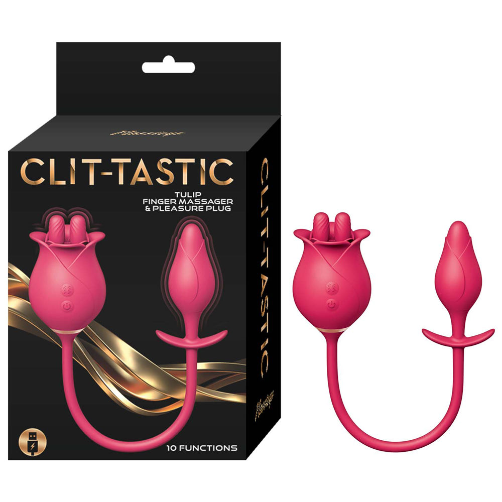 Clitoris-Tastic Tulip Finger Massager & Pleasure Plug Red | 782631316315 | Discreet Personal Wellness