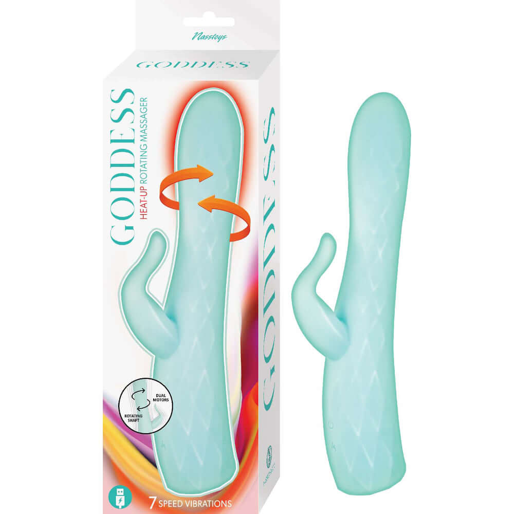 Goddess Heat Up Rotating Massager Aqua | 782631317305 | Discreet Personal Wellness