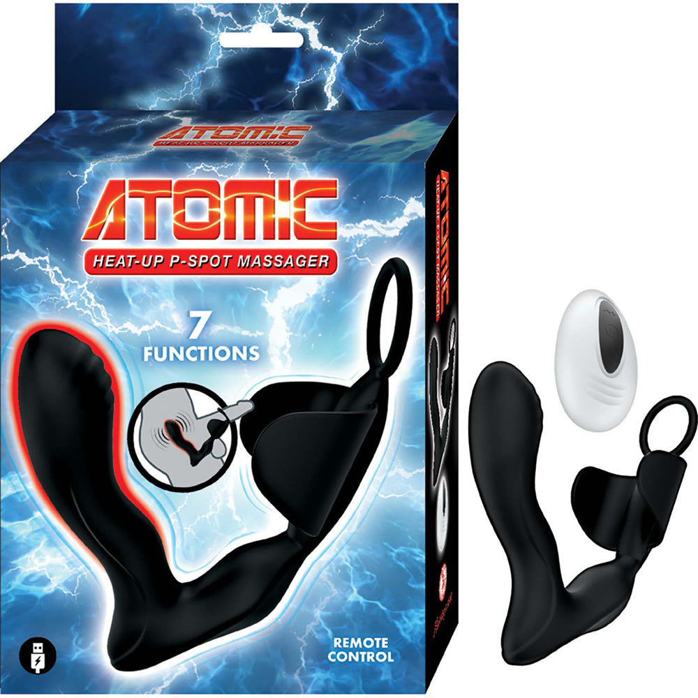 Atomic Heat-Up P-Spot Massager Black | 782631318005 | Discreet Personal Wellness
