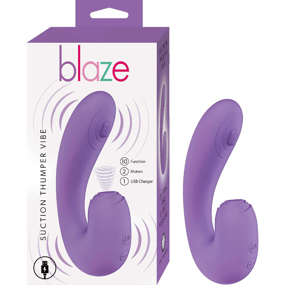 Blaze Suction Thumper Vibe Lavender | 782631319323 | Discreet Personal Wellness