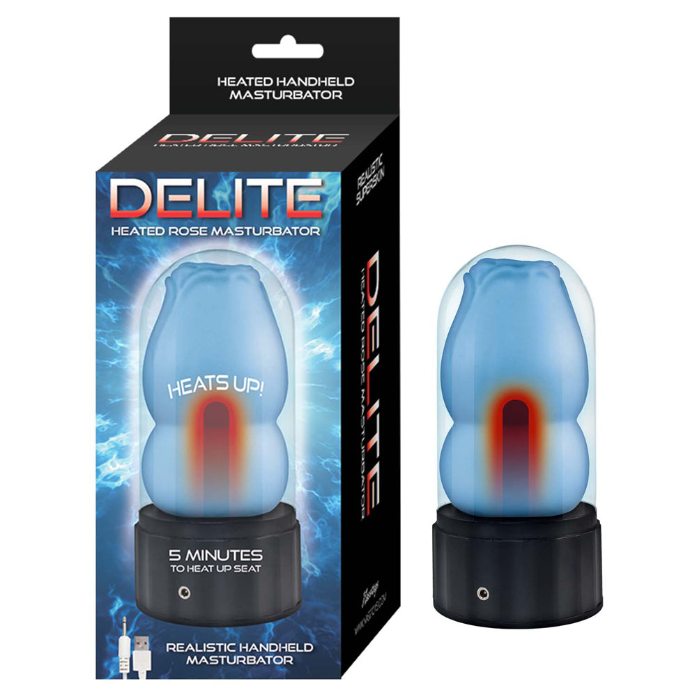 Delite Heated Rose Masturbator Blue | 782631320015 | Discreet Personal Wellness
