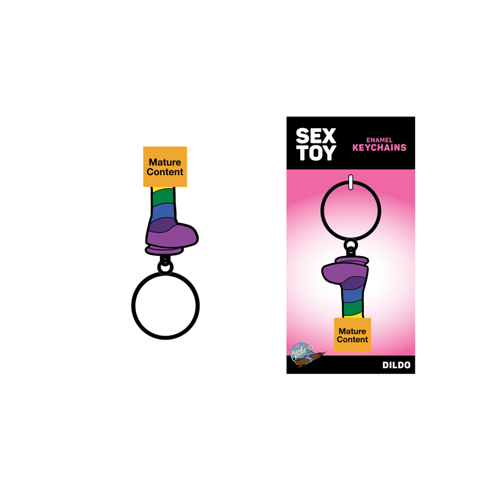Rainbow Dildo Keychain | 785571086812 | Discreet Personal Wellness