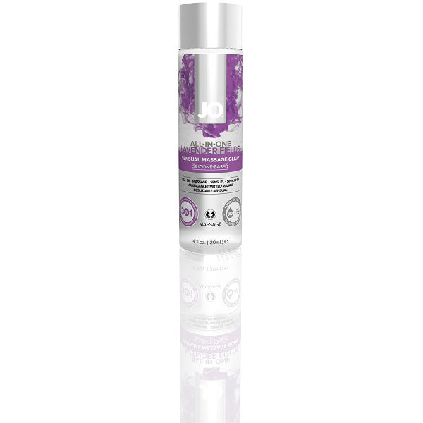 JO All-In-One Sensual Massage Glide Lavender 4 oz. | 796494400241 | Discreet Personal Wellness