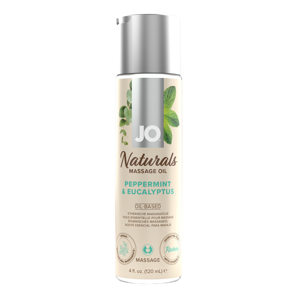 Jo Naturals Peppermint & Eucalyptus Massage 4 Oz. | 796494401279 | Discreet Personal Wellness