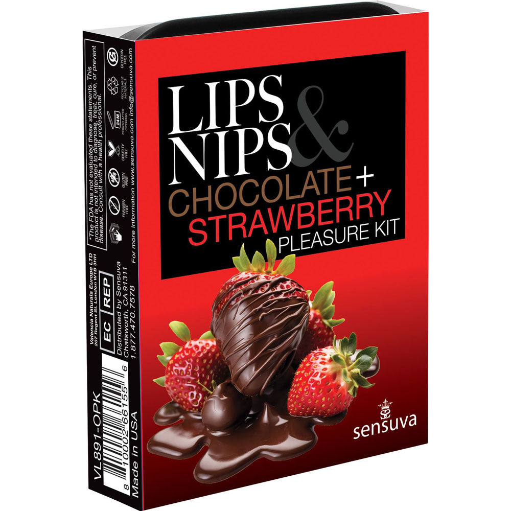 Lips & Nips Pleasure Kit Chocolate Strawberry | 810002661556 | Discreet Personal Wellness