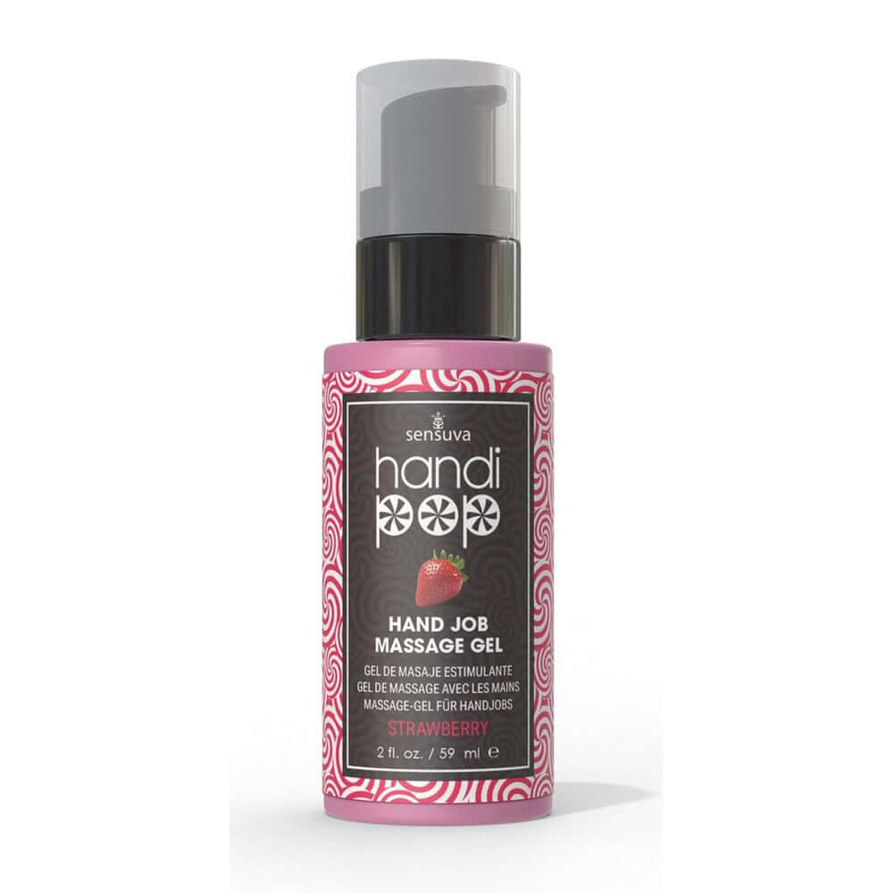 Handipop Edible Massage Gel Strawberry 2 oz. Bottle | 810002663840 | Discreet Personal Wellness