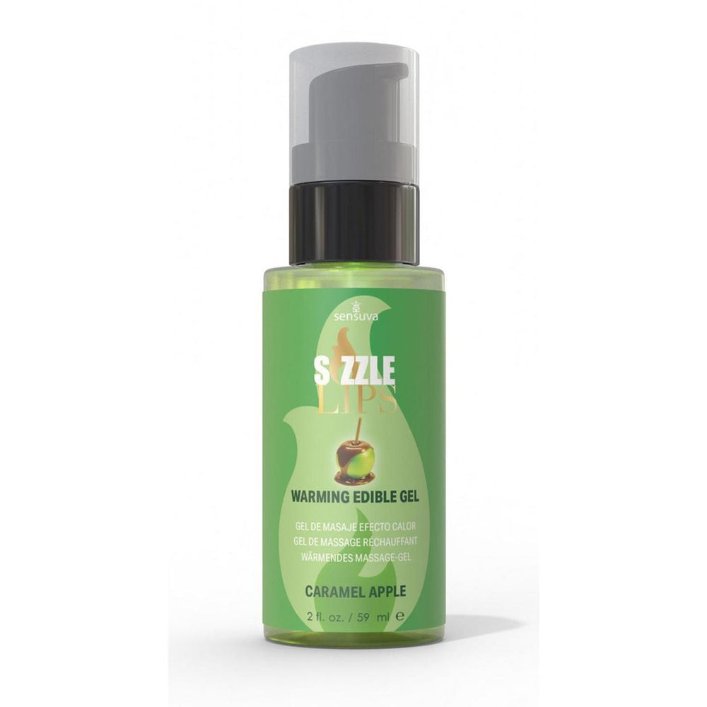 Sizzle Lips Warming Gel Caramel Apple 2 oz. Bottle | 810002664151 | Discreet Personal Wellness