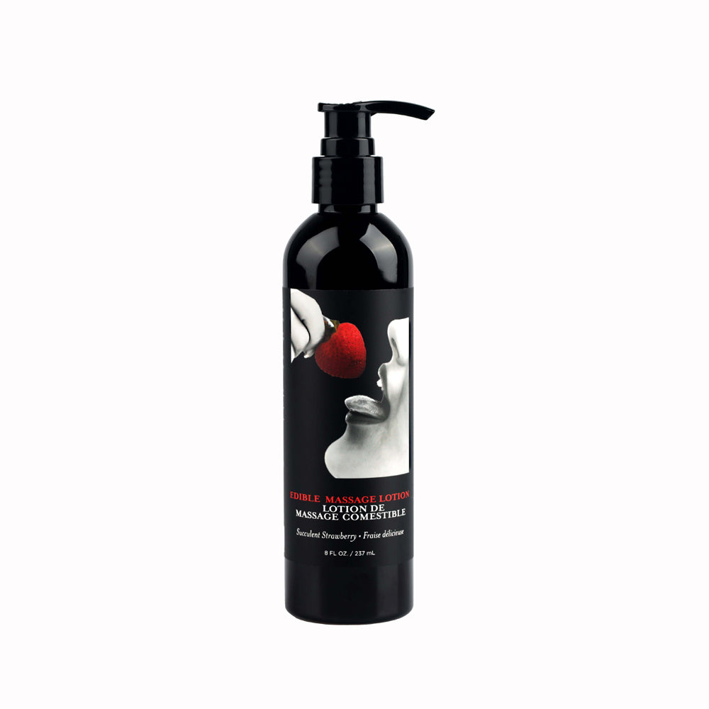 Edible Massage Lotion Strawberry 8 oz. | 810040294709 | Discreet Personal Wellness