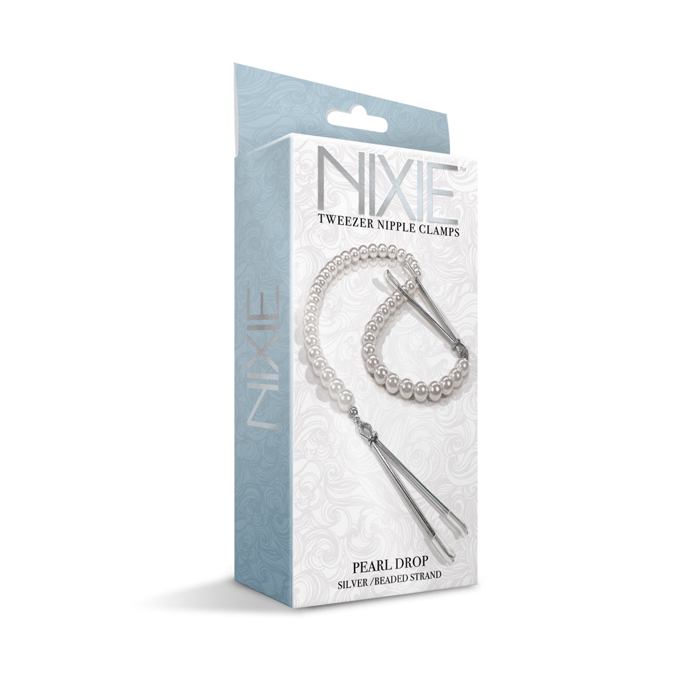 Nixie Adjustable Tweezer Clips With Pearls White Gold | 810126930064 | Discreet Personal Wellness