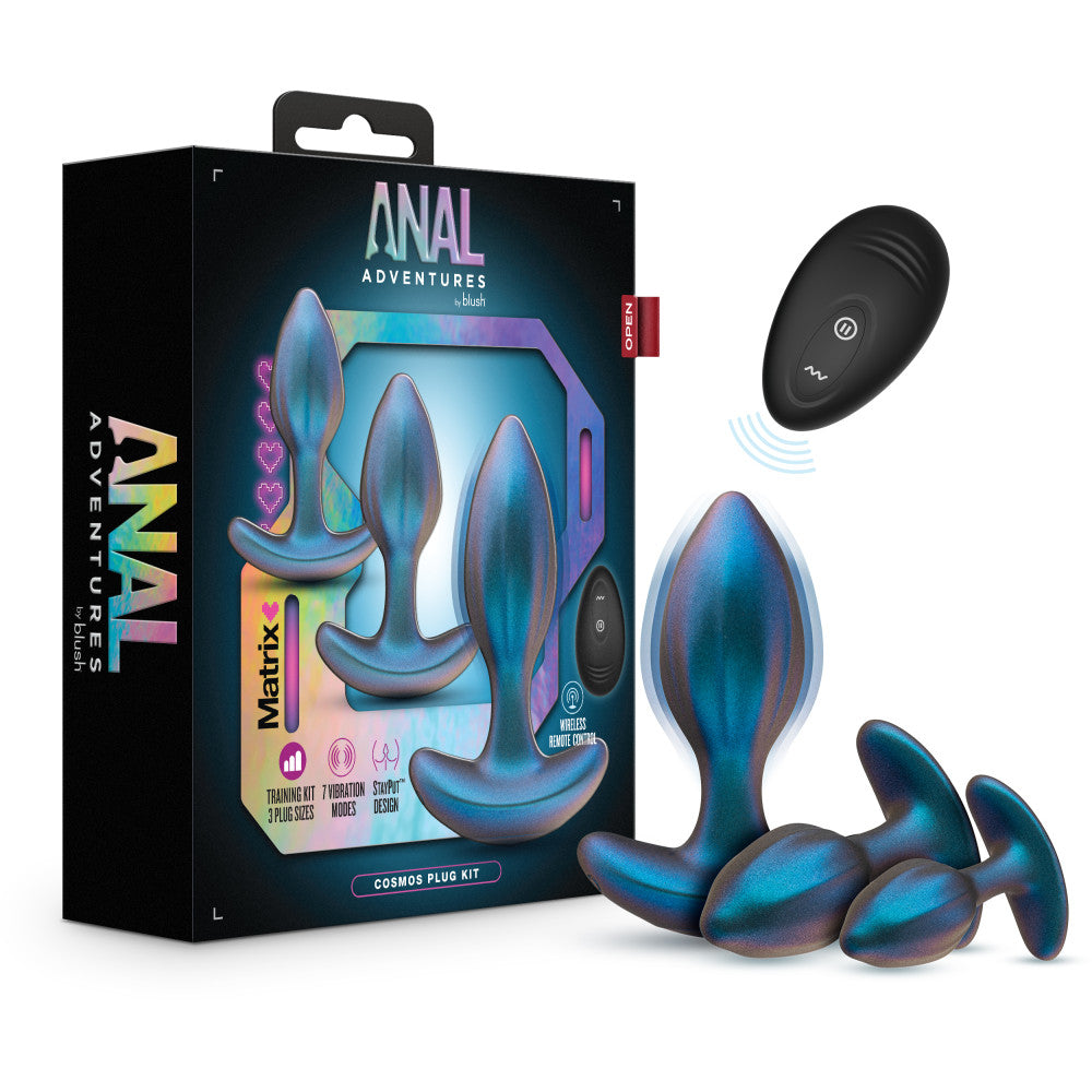 Anal Adventures Matrix Cosmos Plug Kit Lunar Blue | 810138370568 | Discreet Personal Wellness