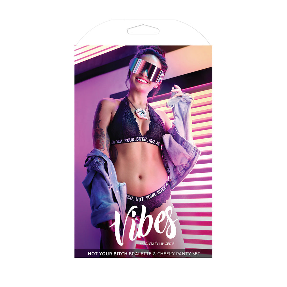 Not Your Bitch Bralette & Cheeky Panty Set - M/L Boxed | 811432028919 | Discreet Personal Wellness