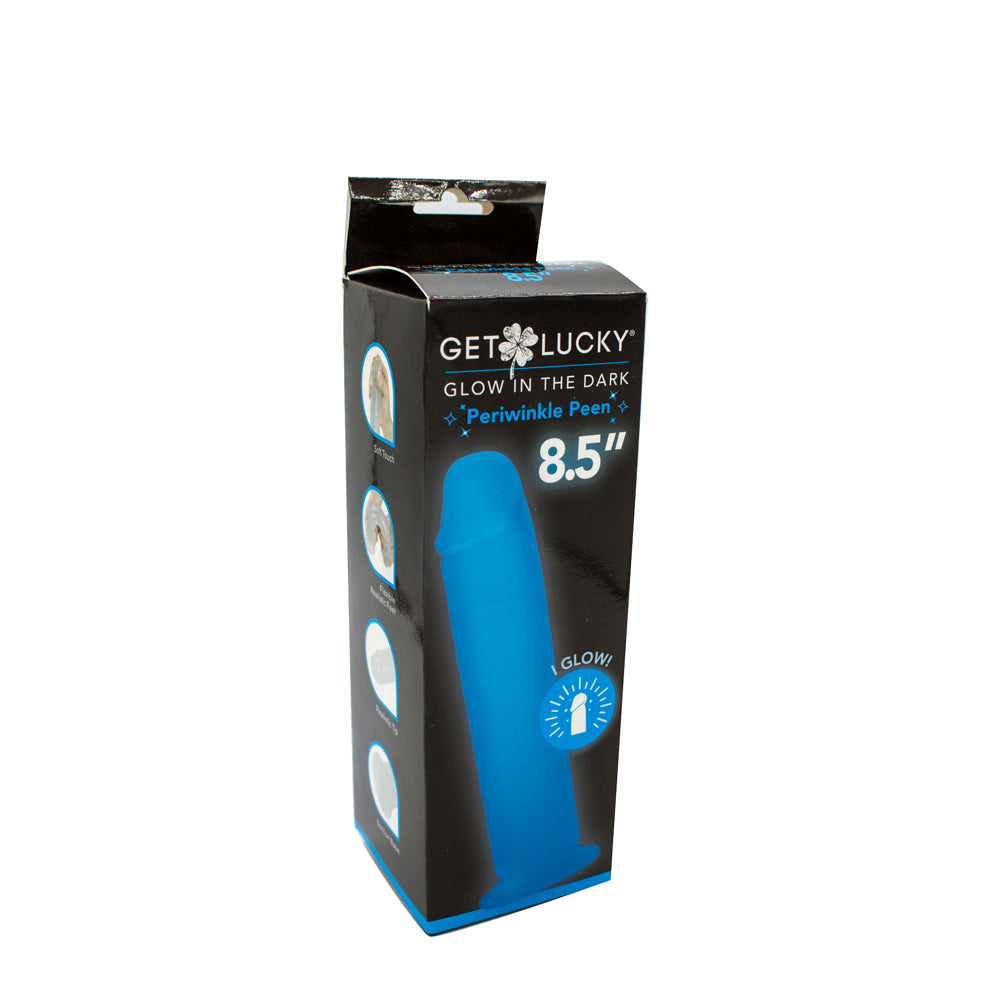 Get Lucky Glow-In-The-Dark Periwinkle Peen Dildo 8.5&Quot; | 812024034073 | Discreet Personal Wellness