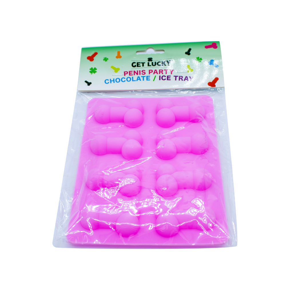 Get Lucky Penis Party Chocolate/Ice Tray | 812024034127 | Discreet Personal Wellness