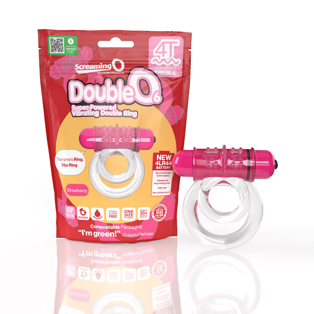 Screaming O 4T Doubleo 6 STRAWBERR 1 Ct | 817483015359 | Discreet Personal Wellness