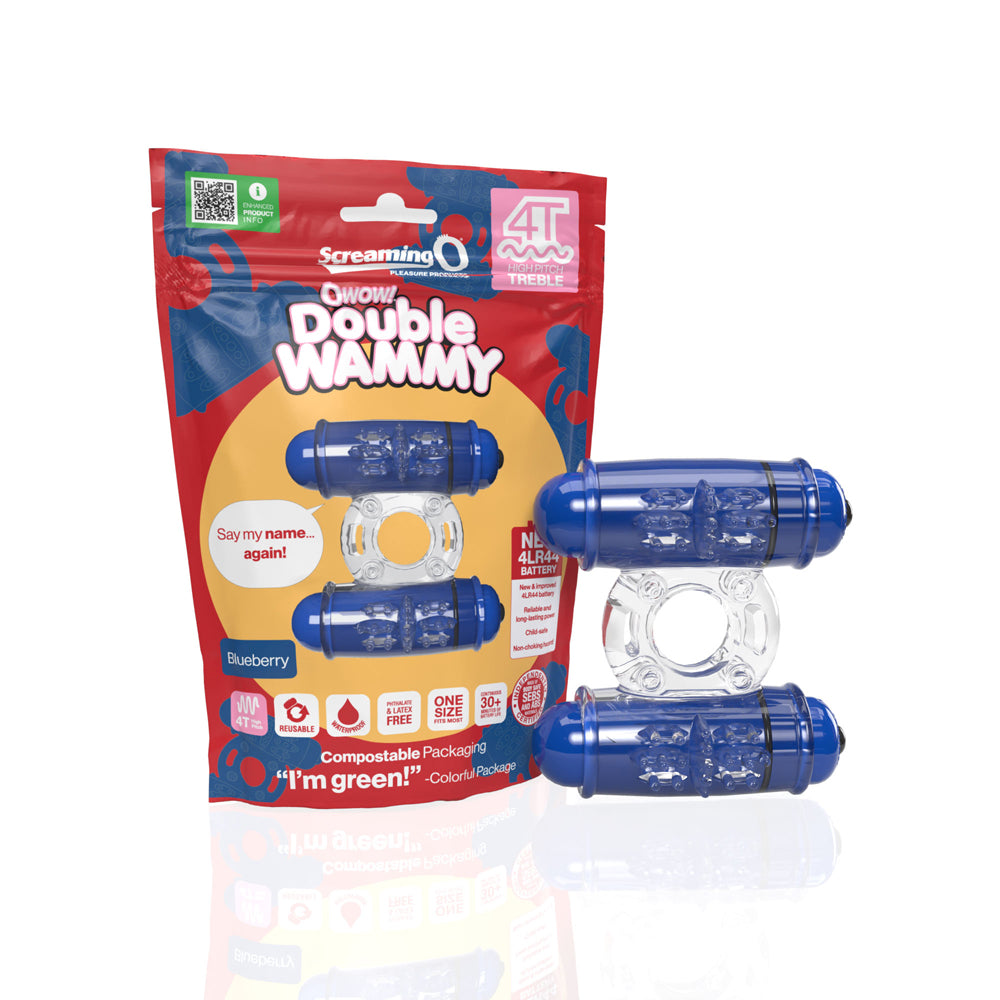 Screaming O 4T Double Wammy Blueberry | 817483015779 | Discreet Personal Wellness