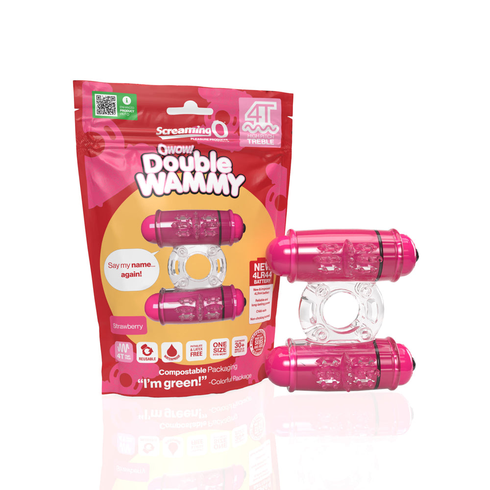 Screaming O 4T Double Wammy Strawberry | 817483015809 | Discreet Personal Wellness
