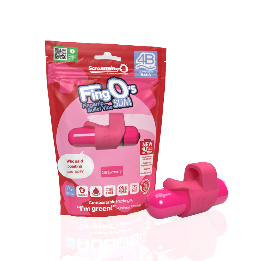 Screaming O 4B Fingo Slim Strawberry | 817483016004 | Discreet Personal Wellness