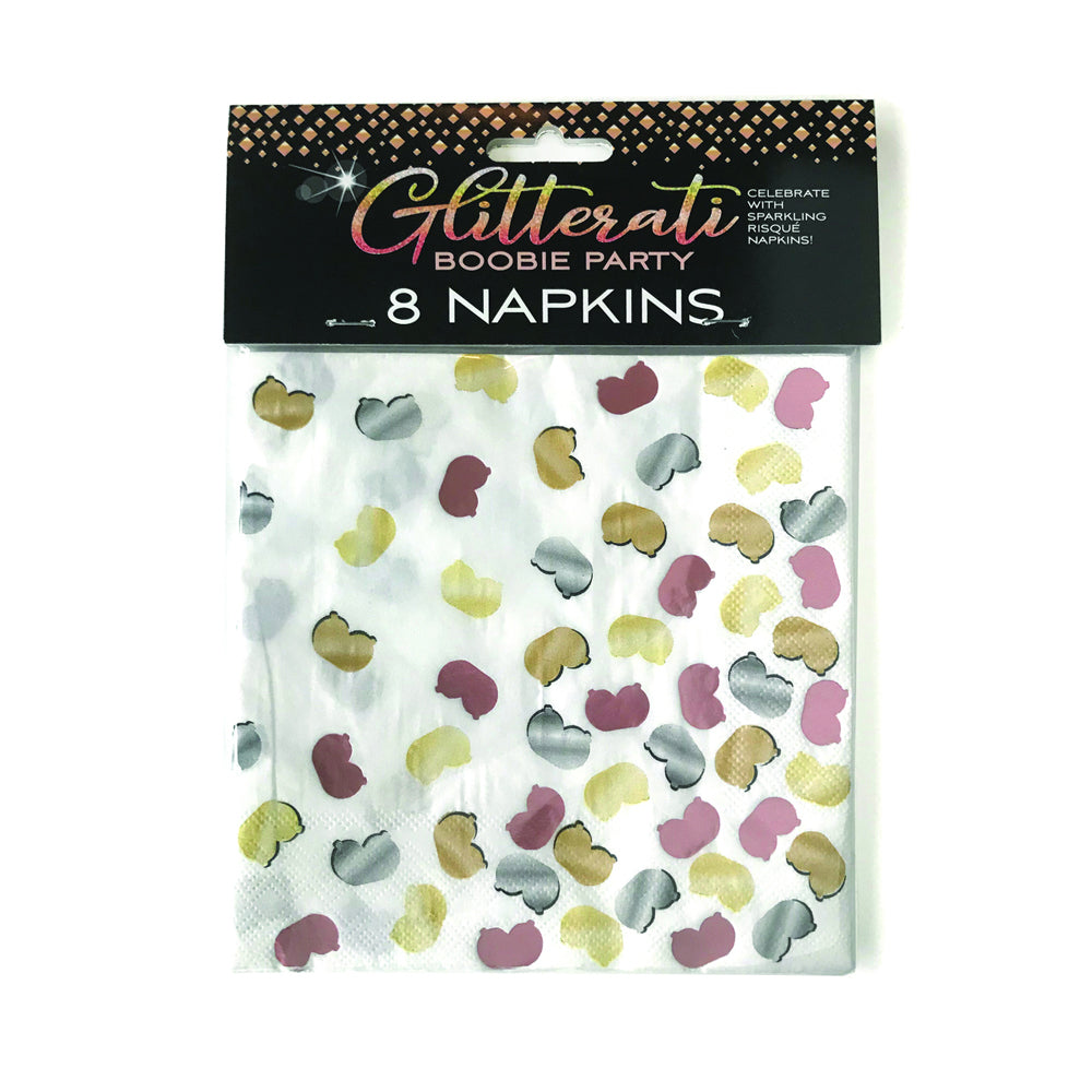Glitterati Boobie Party Napkins | 817717010716 | Discreet Personal Wellness