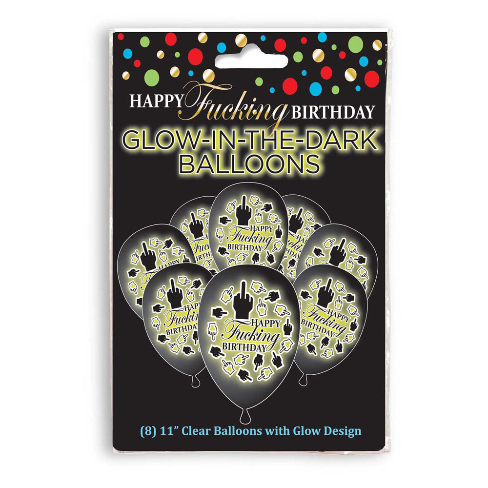 Happy F'Ing Birthday Glow Balloons | 817717011461 | Discreet Personal Wellness