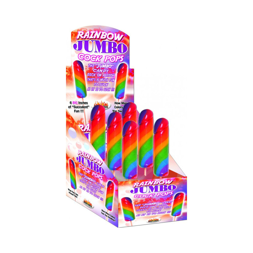 Rainbow Jumbo Penis Pops (6PK) | 818631023530 | Discreet Personal Wellness