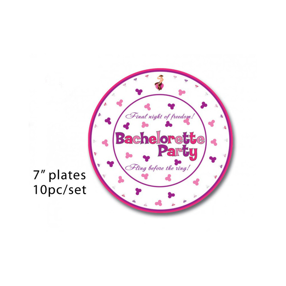 Bachelorette 7" Plates 10 Pcs | 818631025084 | Discreet Personal Wellness